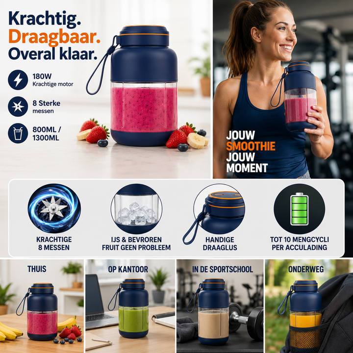 PowerBlend | Draadloze Blender Voor Smoothies & Shakes