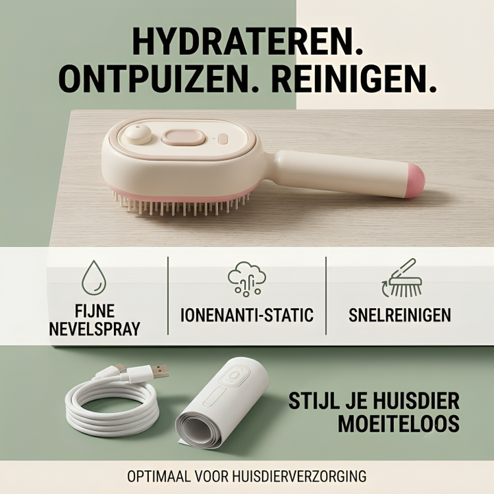 MistBrush | 3-in-1 Haarborstel met Sprayfunctie