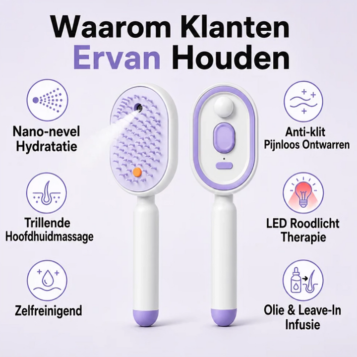 MistBrush | 3-in-1 Haarborstel met Sprayfunctie
