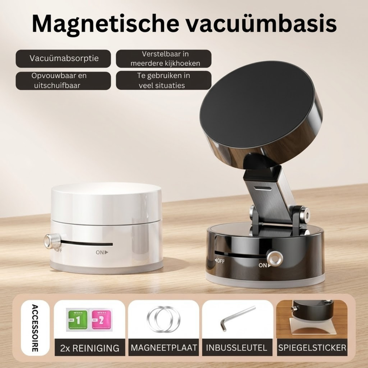 MagnoMount | Magnetische Vacuüm Telefoonhouder Met Maximale Grip