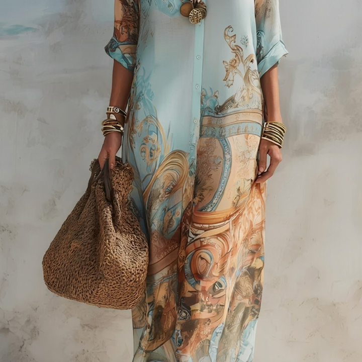 Cléo | Zijden Kaftan Maxi Jurk