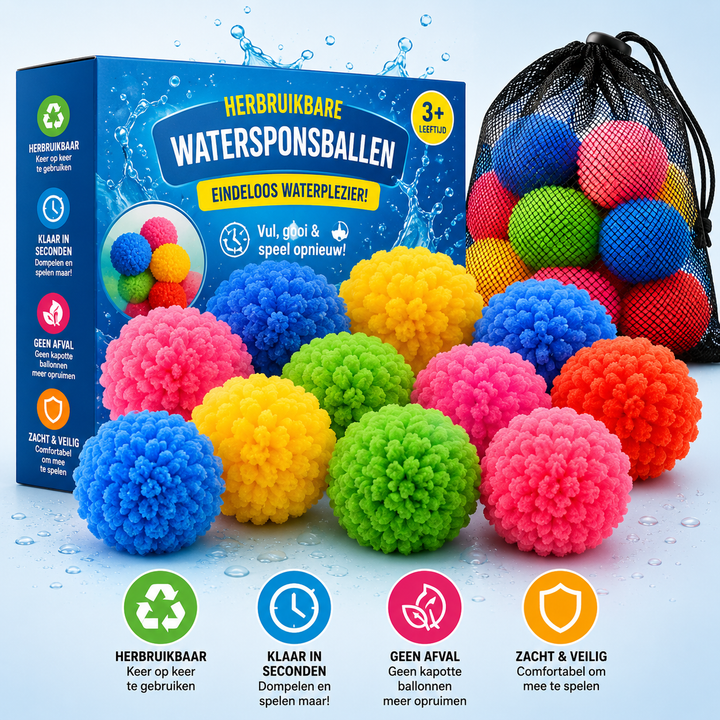 WaterSponge Balls | Herbruikbare Waterballonnen voor Eindeloos Waterplezier