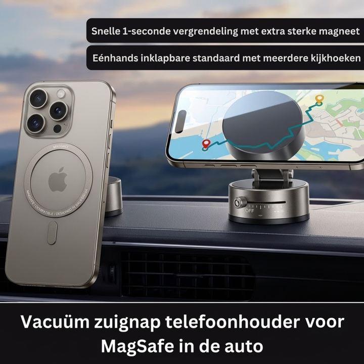 MagnoMount | Magnetische Vacuüm Telefoonhouder Met Maximale Grip