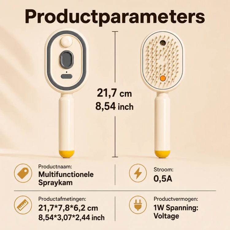 MistBrush | 3-in-1 Haarborstel met Sprayfunctie