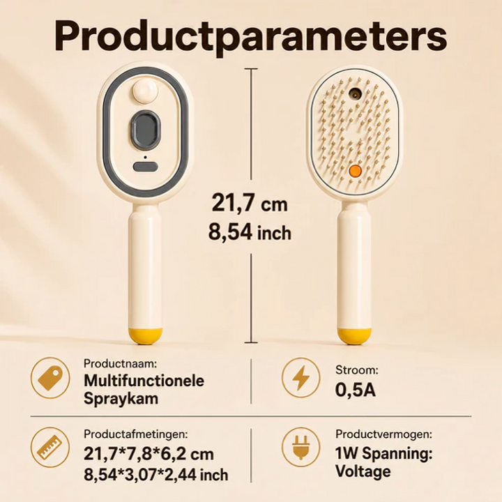 MistBrush | 3-in-1 Haarborstel met Sprayfunctie