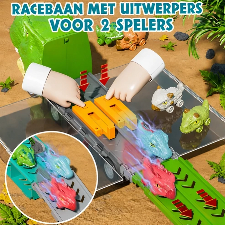 DinoRace | Dinosaurus Transporttruck met Uitklapbare Racebaan
