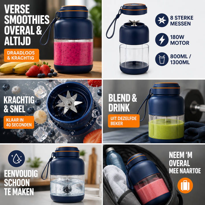 PowerBlend | Draadloze Blender Voor Smoothies & Shakes