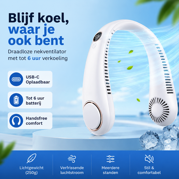 CoolBreeze Nekventilator – Handsfree Verkoeling