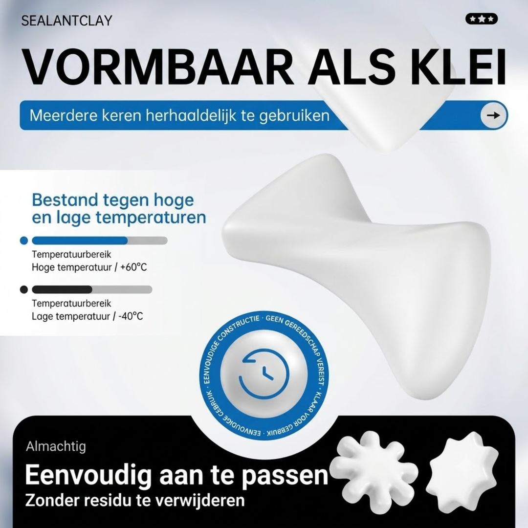 SealantClay | Vormbare Afdichtklei voor Gaten & Kieren