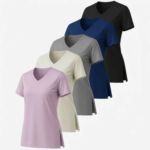 ActiveFit | 5-Pack Dames Sportshirts met V-Hals