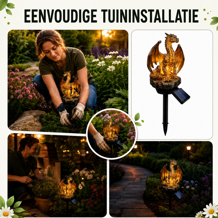 EmberDragon | Decoratieve Solar Drakenlamp voor Tuin & Terras