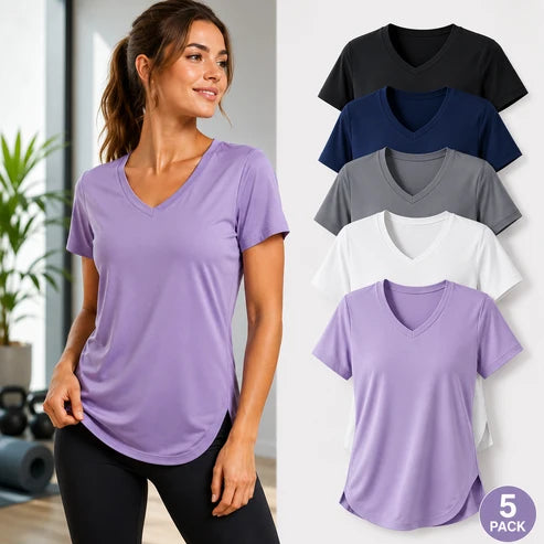 ActiveFit | 5-Pack Dames Sportshirts met V-Hals