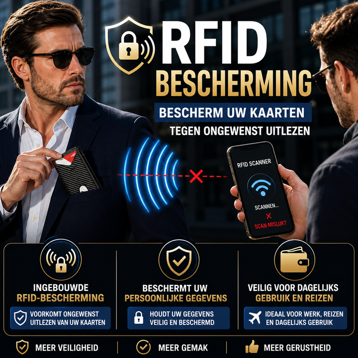 RFID Portemonnee met Pop-Up Kaarthouder & Geldclip