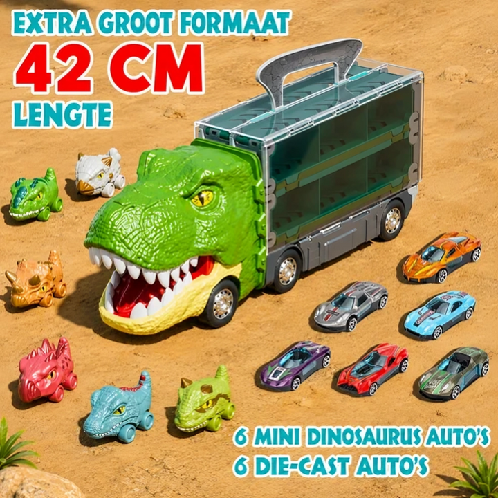 DinoRace | Dinosaurus Transporttruck met Uitklapbare Racebaan