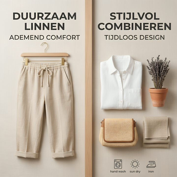 Lina Linnen-Katoen Capri Broek voor Dames