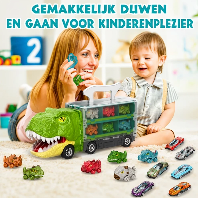DinoRace | Dinosaurus Transporttruck met Uitklapbare Racebaan