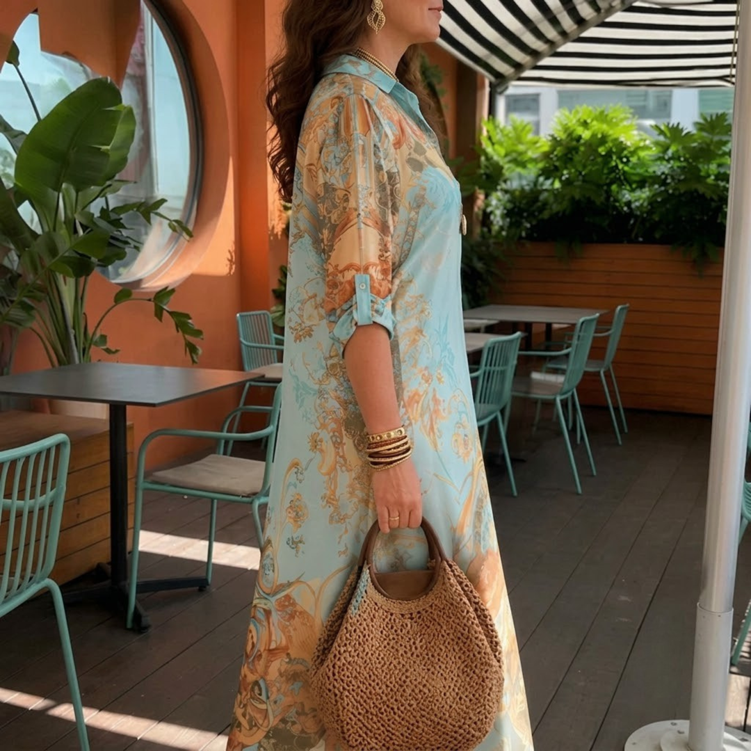 Cléo | Zijden Kaftan Maxi Jurk