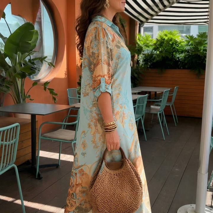 Cléo | Zijden Kaftan Maxi Jurk