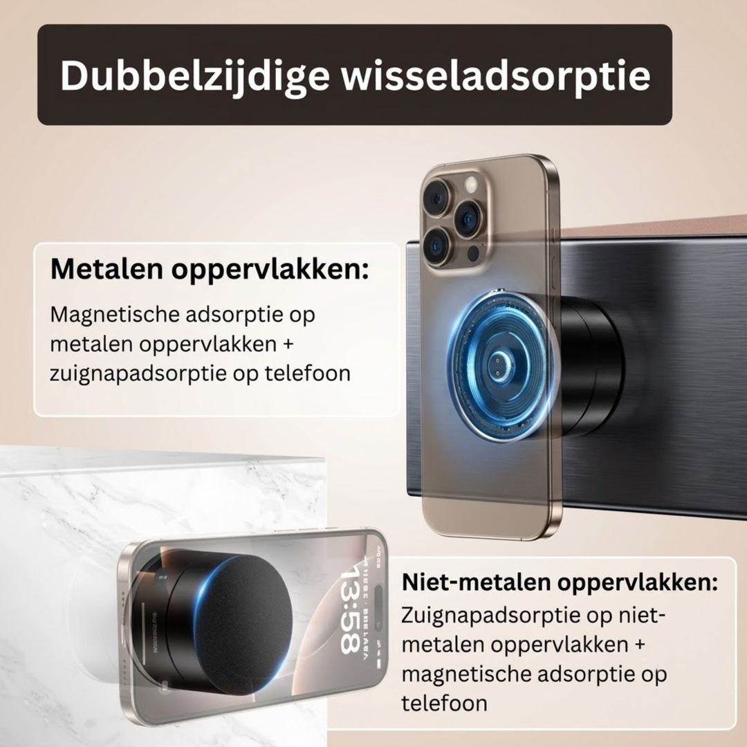 MagnoMount | Magnetische Vacuüm Telefoonhouder Met Maximale Grip