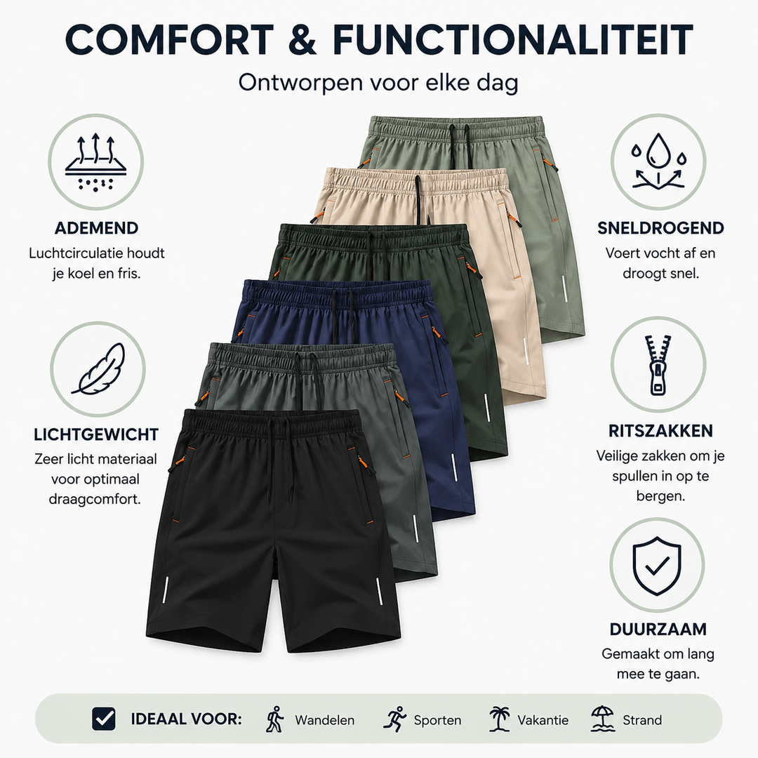 6-Pack Comfort Shorts met Ritszakken