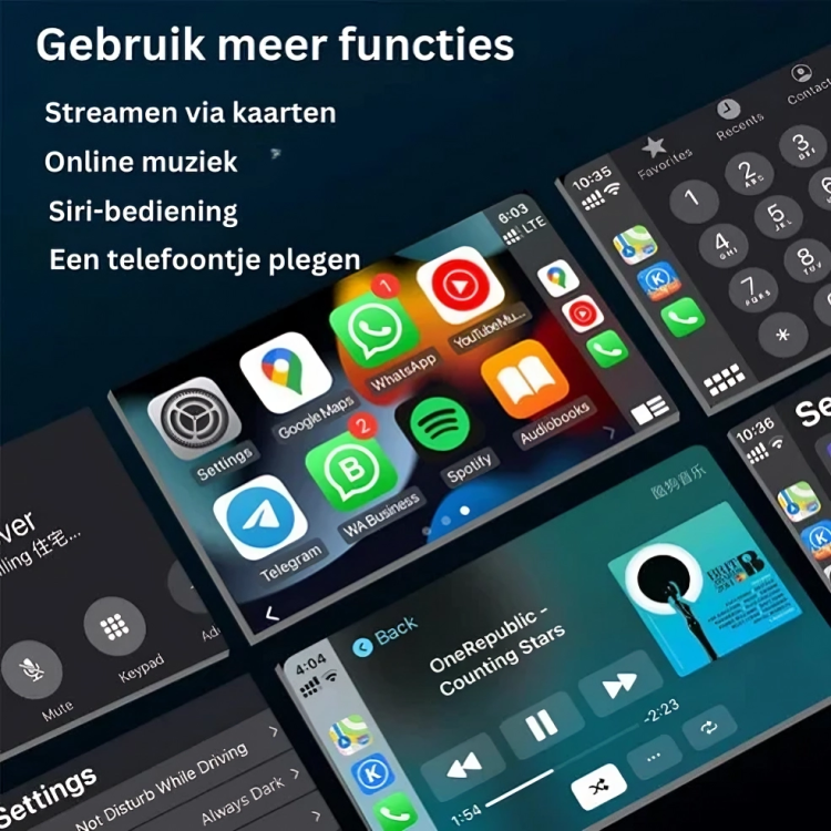 DriveLink Pro | Adapter voor Draadloze Apple CarPlay & Android Auto