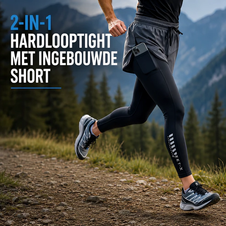 StrideCore | 2-in-1 Sportshort met Compressielaag