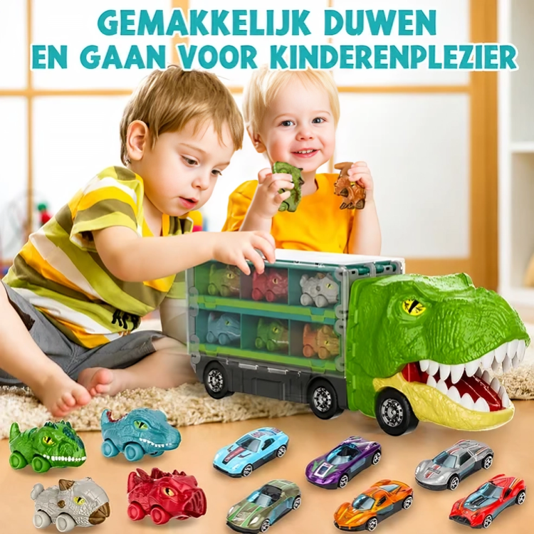 DinoRace | Dinosaurus Transporttruck met Uitklapbare Racebaan