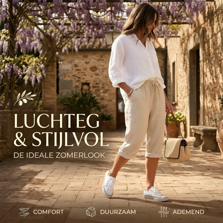 Lina Linnen-Katoen Capri Broek voor Dames