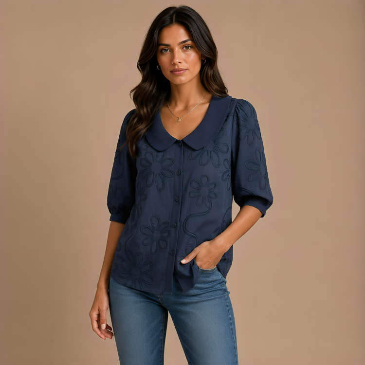 Rosalie | Geborduurde Blouse