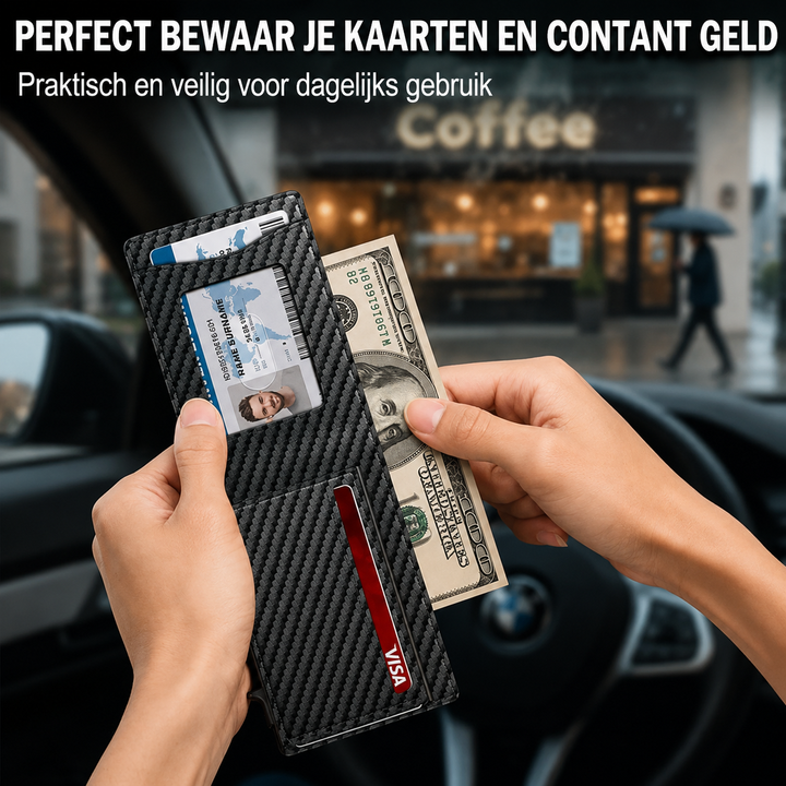 Smart Wallet | Compacte RFID-Portemonnee met Pop-up Kaarthouder