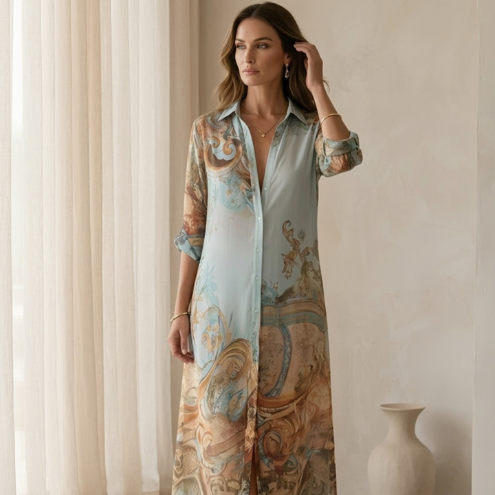 Cléo | Zijden Kaftan Maxi Jurk