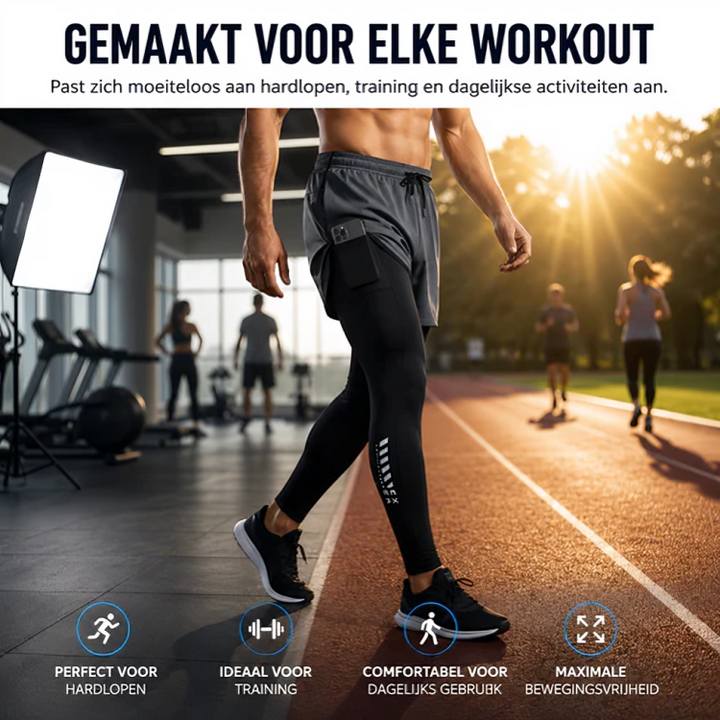 StrideCore | 2-in-1 Sportshort met Compressielaag