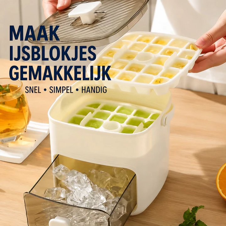 IceVault | Slimme 48-IJsblokjesmaker met Bewaarbak