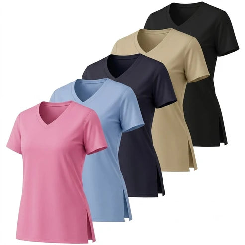 ActiveFit | 5-Pack Dames Sportshirts met V-Hals