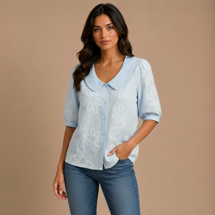 Rosalie | Geborduurde Blouse