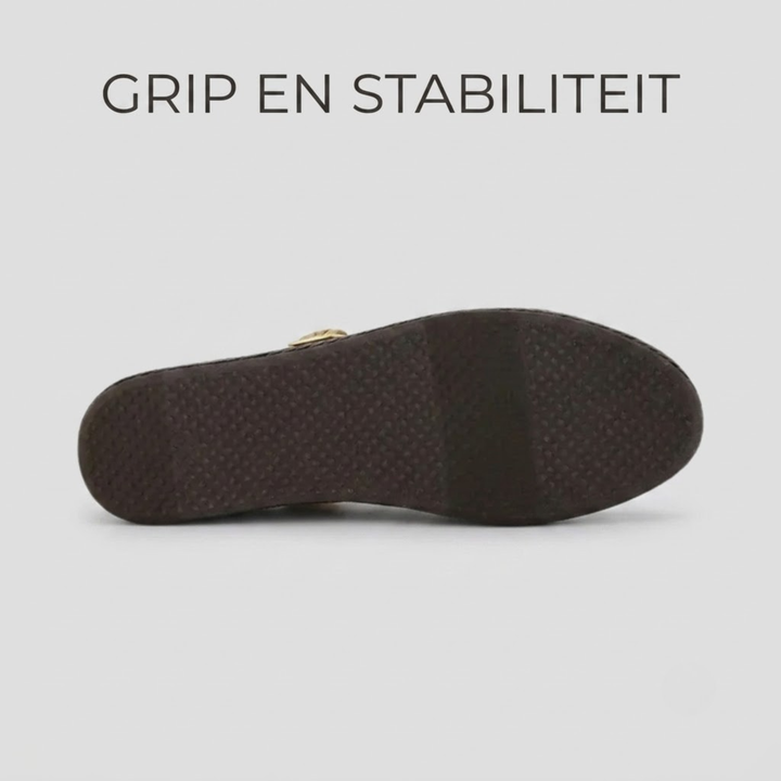 Carolina Mary Jane - Geruite Espadrille in Toffee