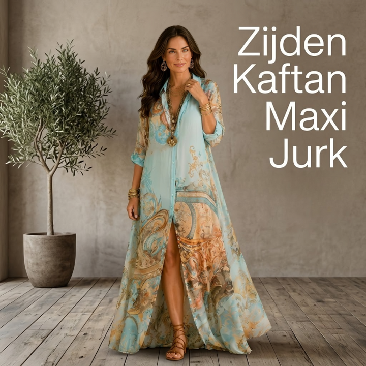 Cléo | Zijden Kaftan Maxi Jurk