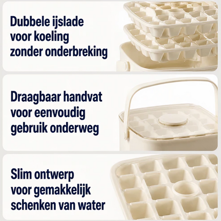 IceVault | Slimme 48-IJsblokjesmaker met Bewaarbak