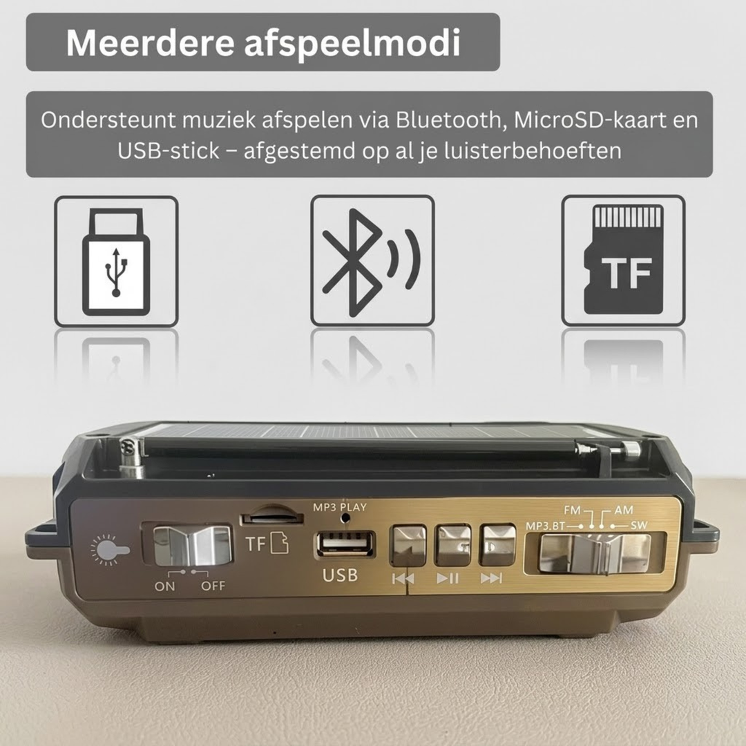 SafeWave | Multifunctionele Noodradio met Powerbank