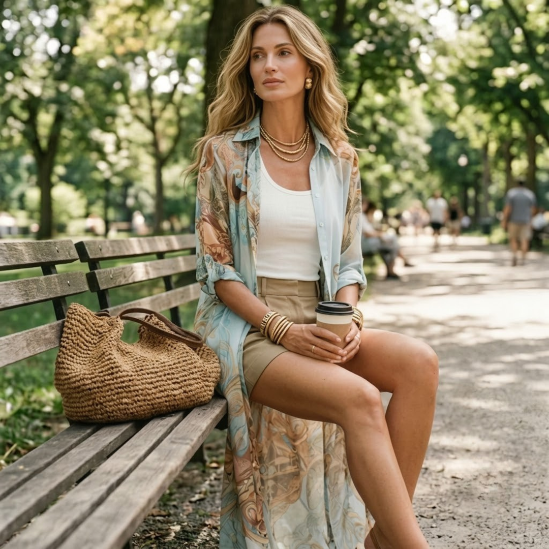 Cléo | Zijden Kaftan Maxi Jurk