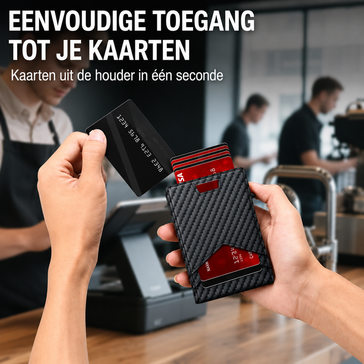 Smart Wallet | Compacte RFID-Portemonnee met Pop-up Kaarthouder