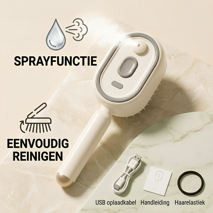 MistBrush | 3-in-1 Haarborstel met Sprayfunctie