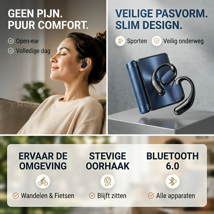 ComfortPods | Nooit Meer Pijnlijke Oordopjes - Comfortabele Open-Ear Earbuds