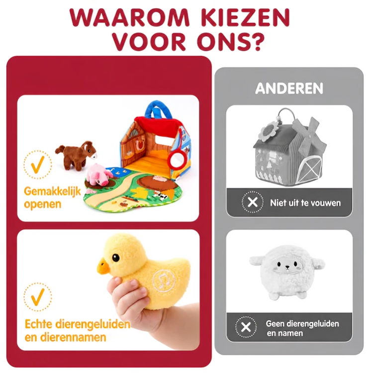 WonderBarn | Interactieve Stoffen Boerderij Met Geluid Voor De Eerste Woordjes