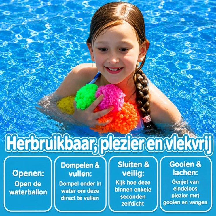 WaterSponge Balls | Herbruikbare Waterballonnen voor Eindeloos Waterplezier