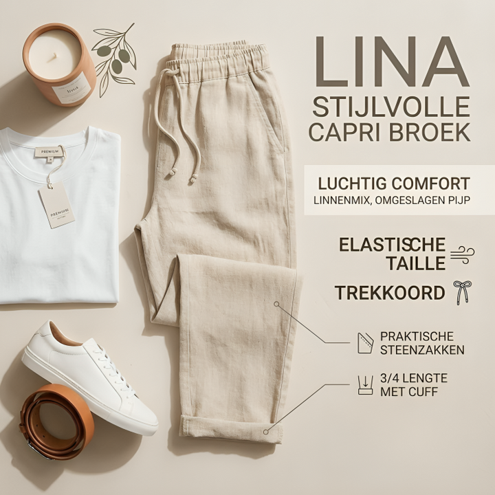 Lina Linnen-Katoen Capri Broek voor Dames