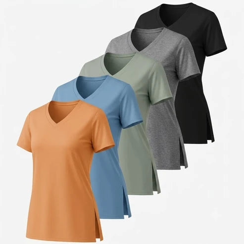 ActiveFit | 5-Pack Dames Sportshirts met V-Hals