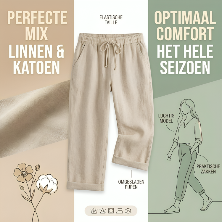 Lina Linnen-Katoen Capri Broek voor Dames