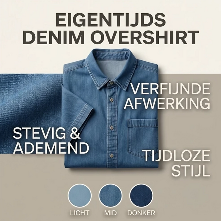 Livia Denim | Luchtige Denim Overshirt Met Korte Mouwen