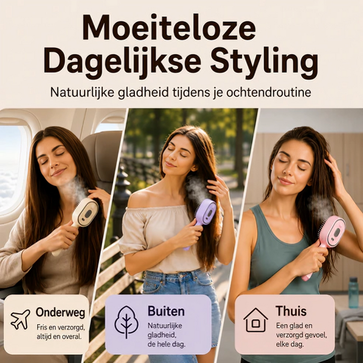 MistBrush | 3-in-1 Haarborstel met Sprayfunctie